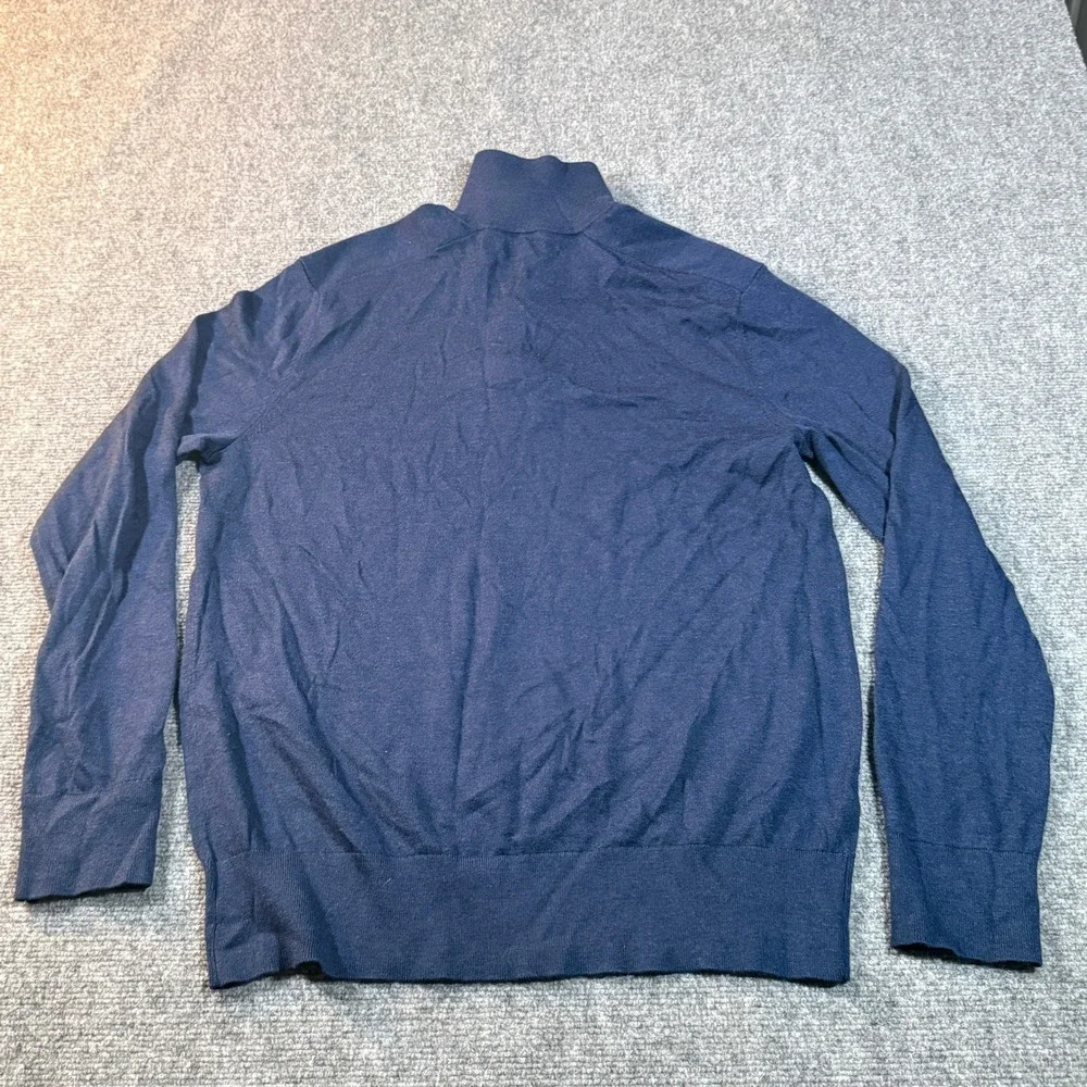 Banana Republic Mens XL Navy Blue Mock‎ Neck 3-Button Pullover Sweater